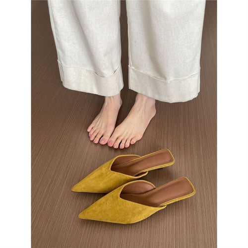 Damen spitze Mules mit elegantem Velourslederfutter EB