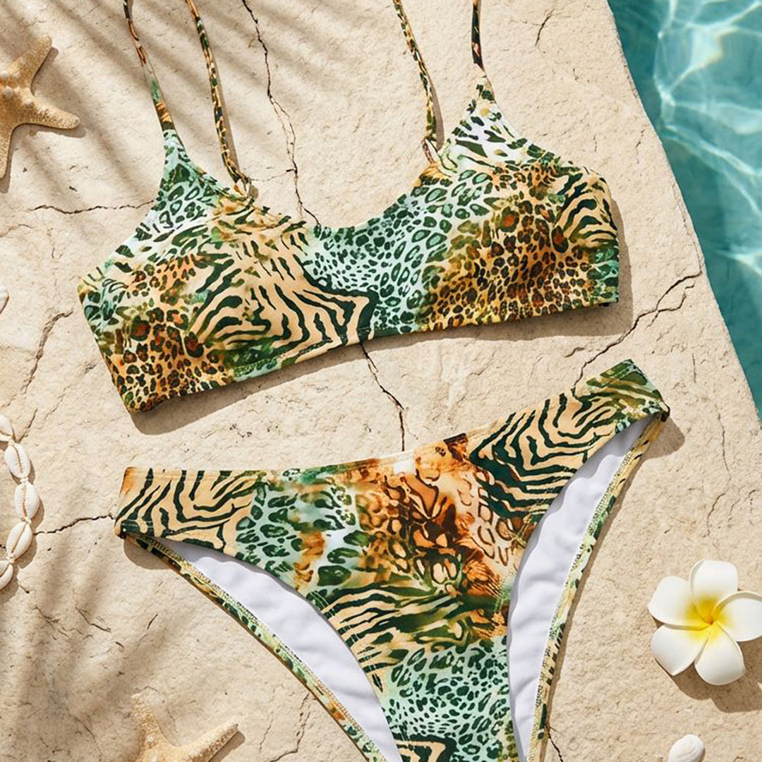 Damen Tiermuster Bikini-Set EB