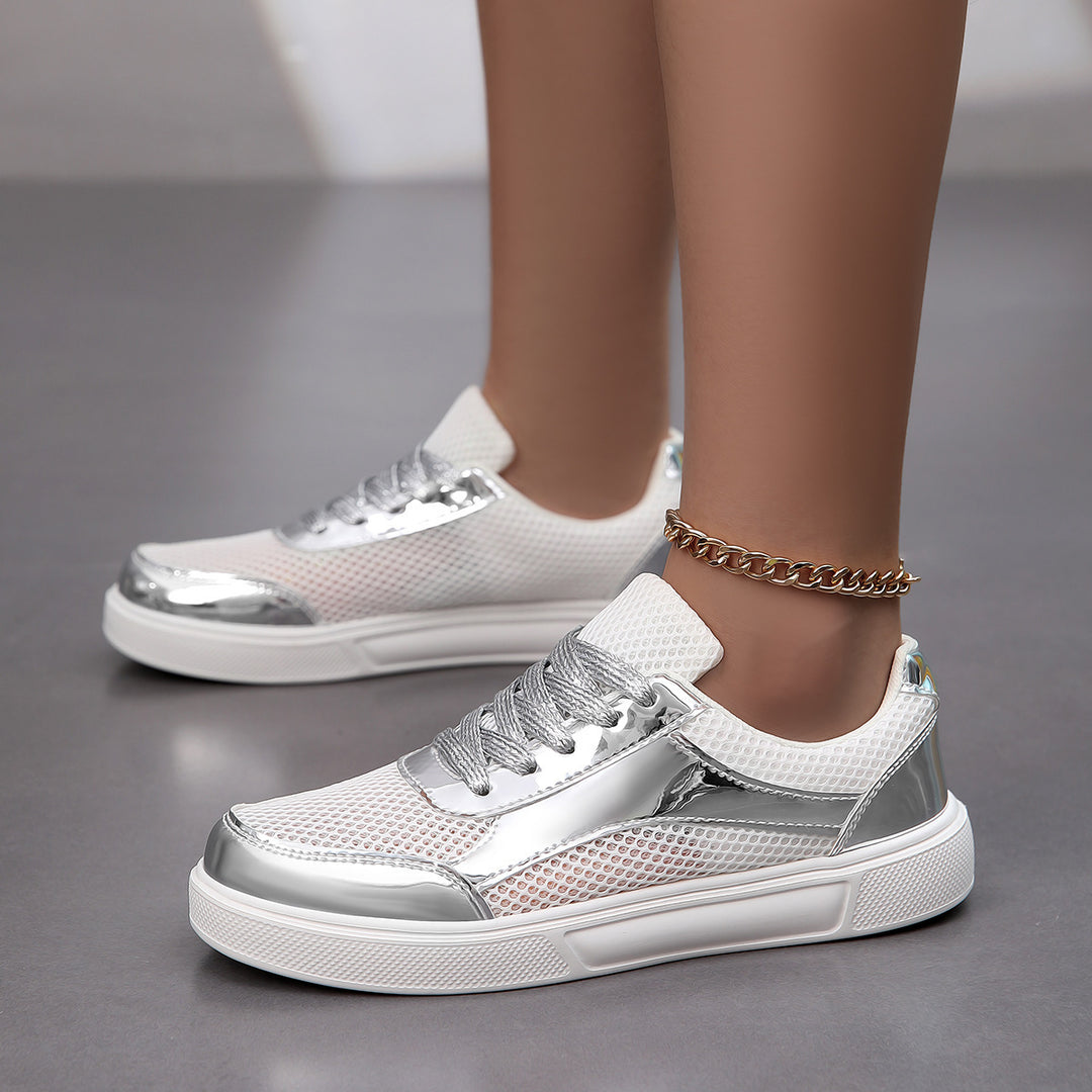 Damen Sportliche Sneaker mit reflektierenden Akzenten und atmungsaktivem Mesh EB
