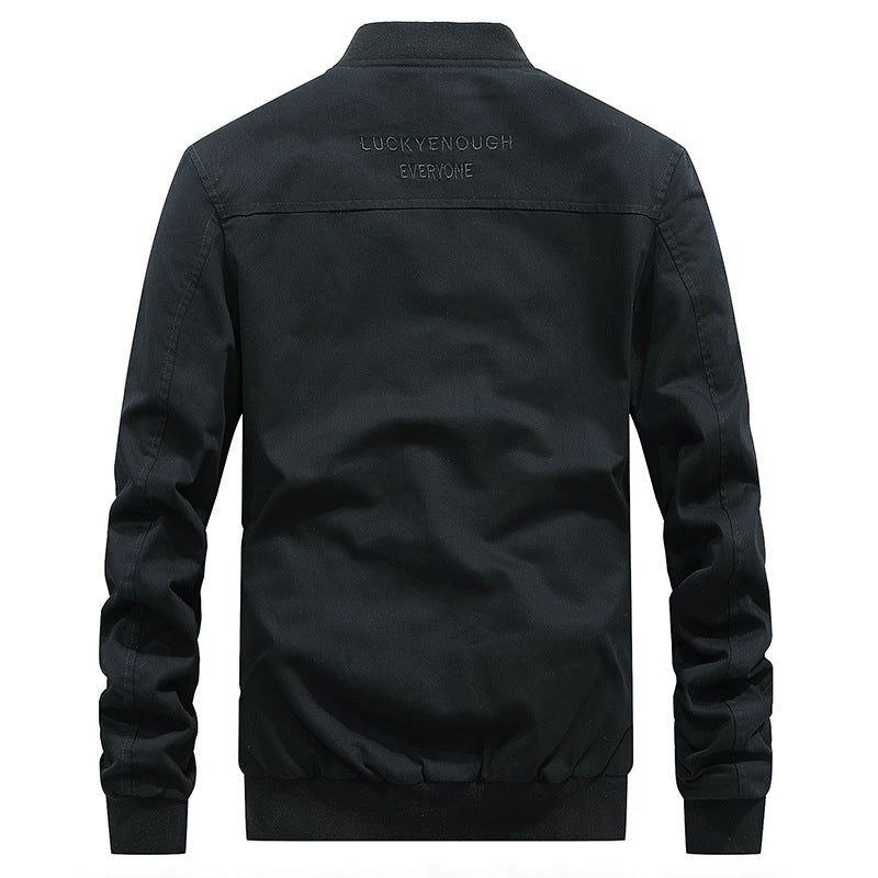 Herren Canvas-Bomberjacke im Fieldstil mit Gurt- und Ringdetails EB