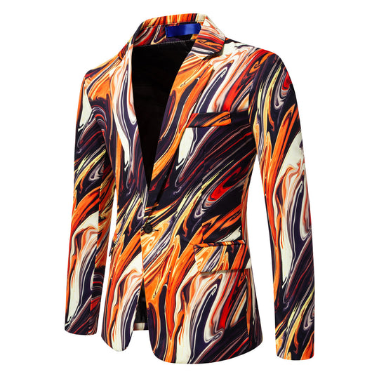Herren Designer Blazer mit auffälligem Marmor-Muster EB
