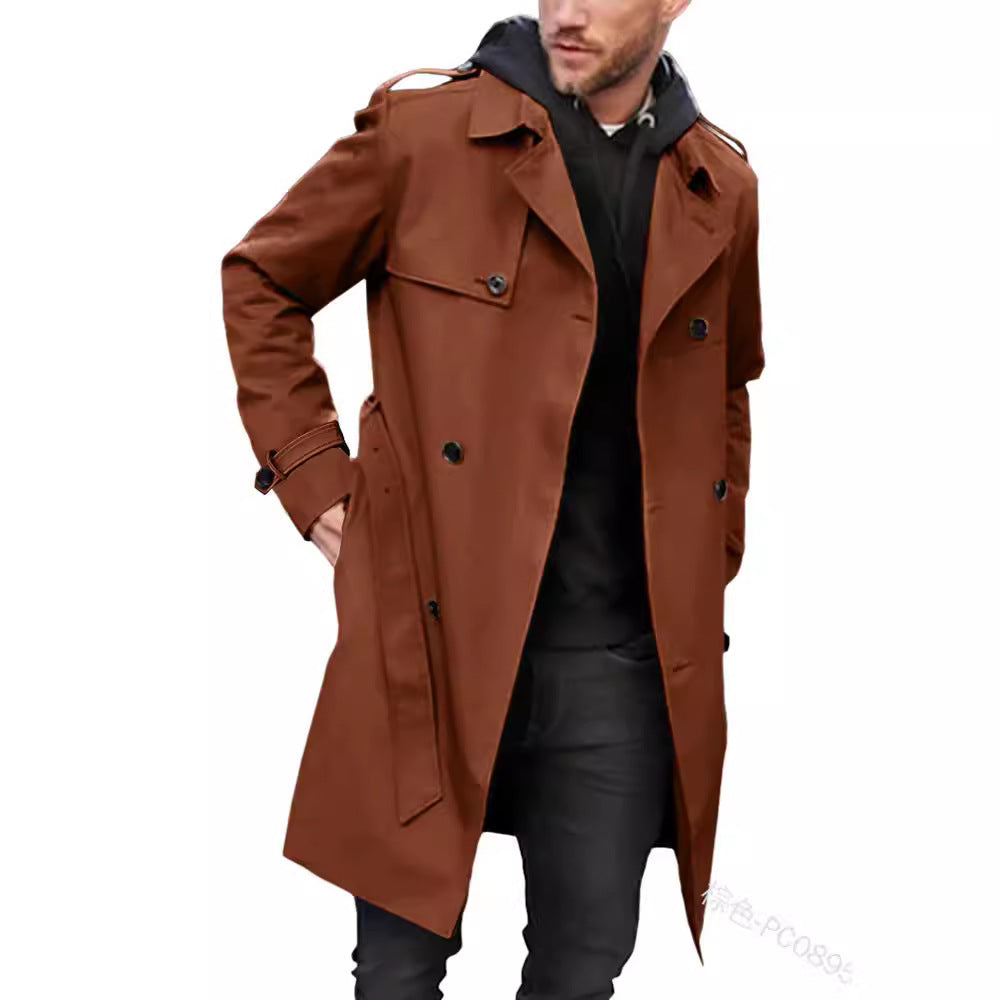 Herren modischer Trenchcoat mit praktischen Seitentaschen und abnehmbarem Innenfutter EB