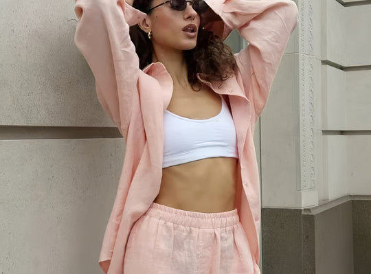 Damen Oversized Hemdblusenkleid mit langen Ärmeln und asymmetrischem Schnitt EB