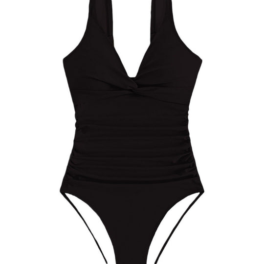 Damen Elegant geschnittene Badeanzug mit knotenfreiem Design EB