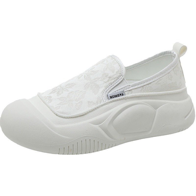 Damen Slip-On Sneakers mit floralem Design und rutschfester Sohle EB