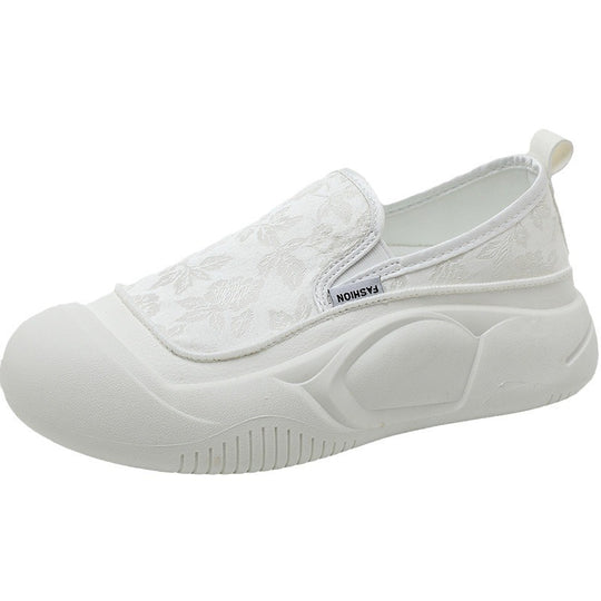 Damen Slip-On Sneakers mit floralem Design und rutschfester Sohle EB