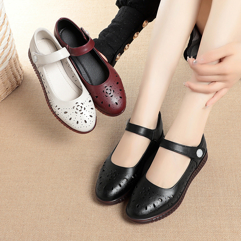 Damen Elegante und luftige Ballerinas mit verstellbarem Riemen EB