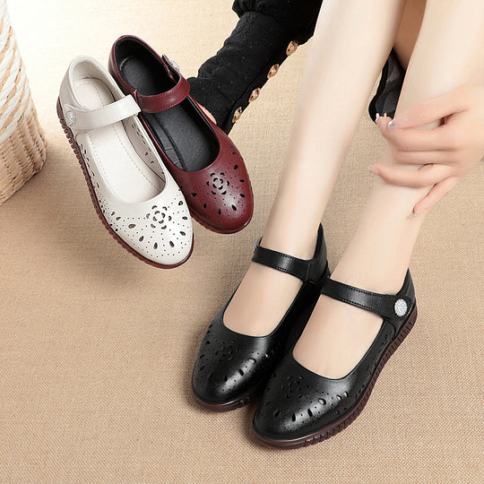 Damen Elegante und luftige Ballerinas mit verstellbarem Riemen EB