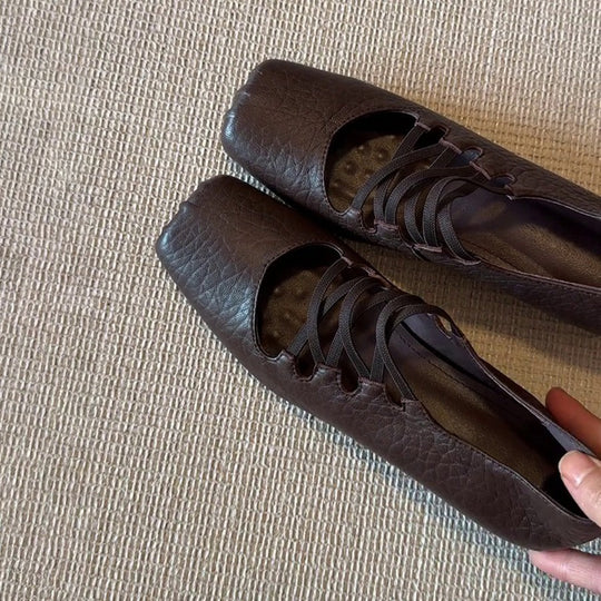 Damen elegante Ballerinas mit modischem Schnürdesign EB