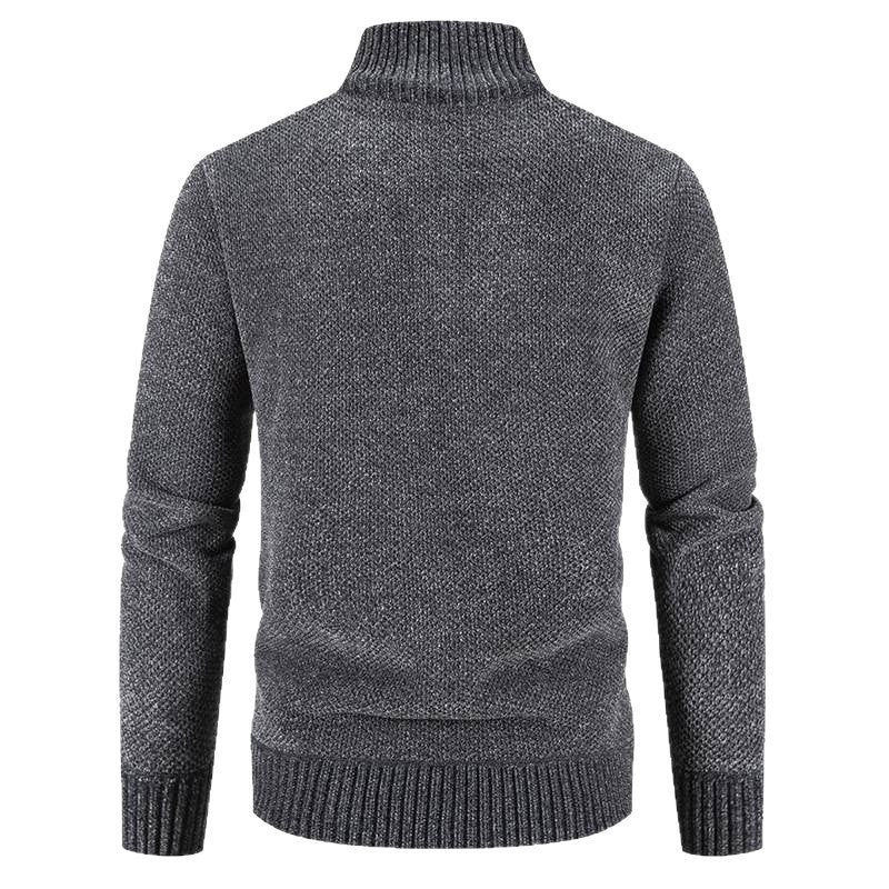 Herren modische Strickjacke mit hochgeschlossenem Kragen und Reißverschluss EB