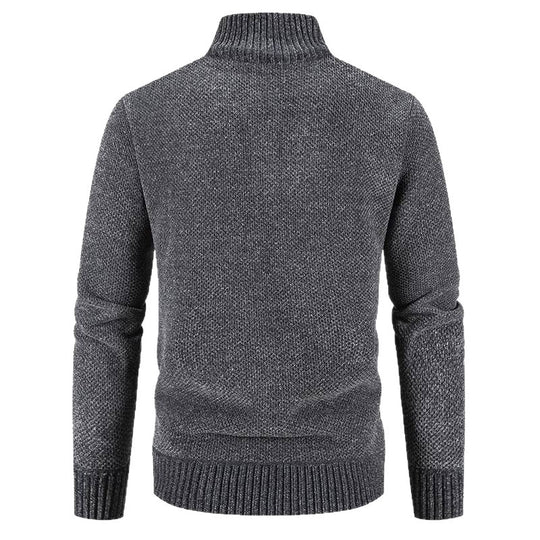 Herren modische Strickjacke mit hochgeschlossenem Kragen und Reißverschluss EB