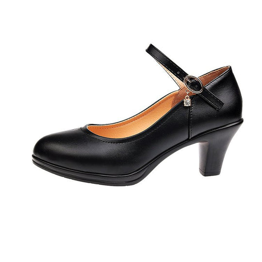 Damen Hochhackige Plateau-Pumps mit verstellbarem Riemendesign EB
