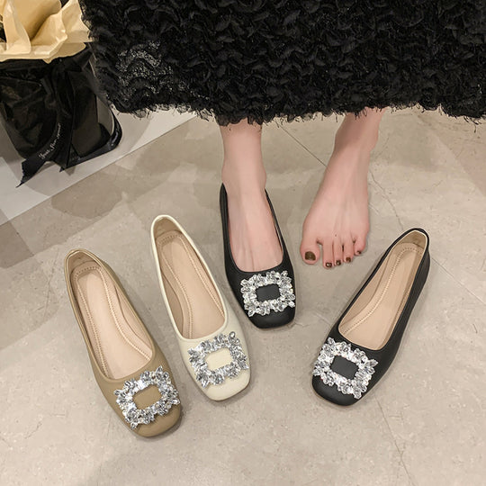 Damen Ballerinas mit funkelndem Schmuckdetail EB