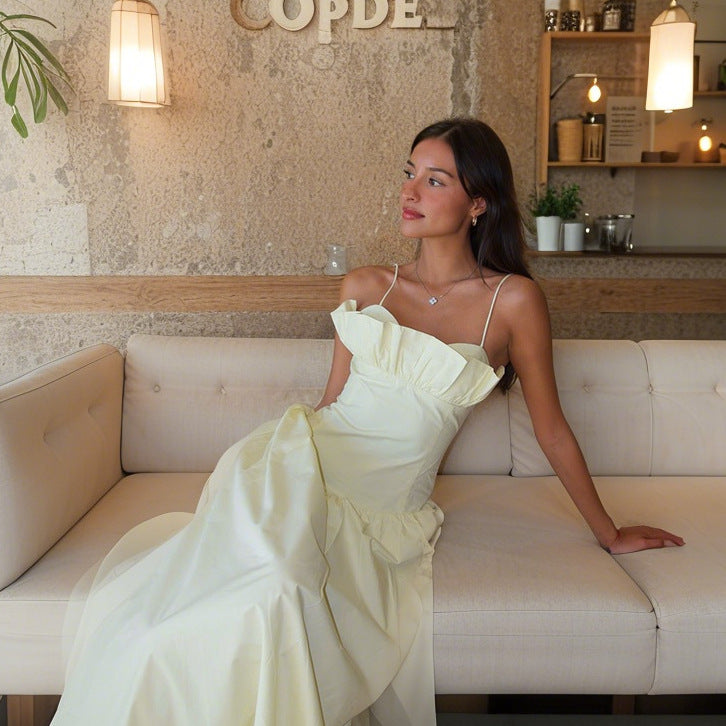 Damen Elegantes Abendkleid mit Rüschendetails EB