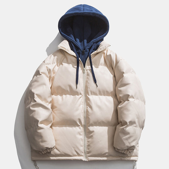 Herren hochwertige gesteppte Daunenjacke mit abnehmbarer Kapuze EB