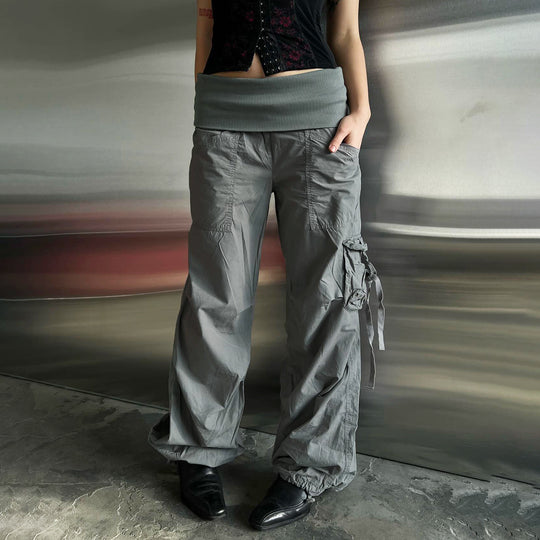 Damen Modische Cargo-Hose mit elastischem Bund und praktischen Taschen EB
