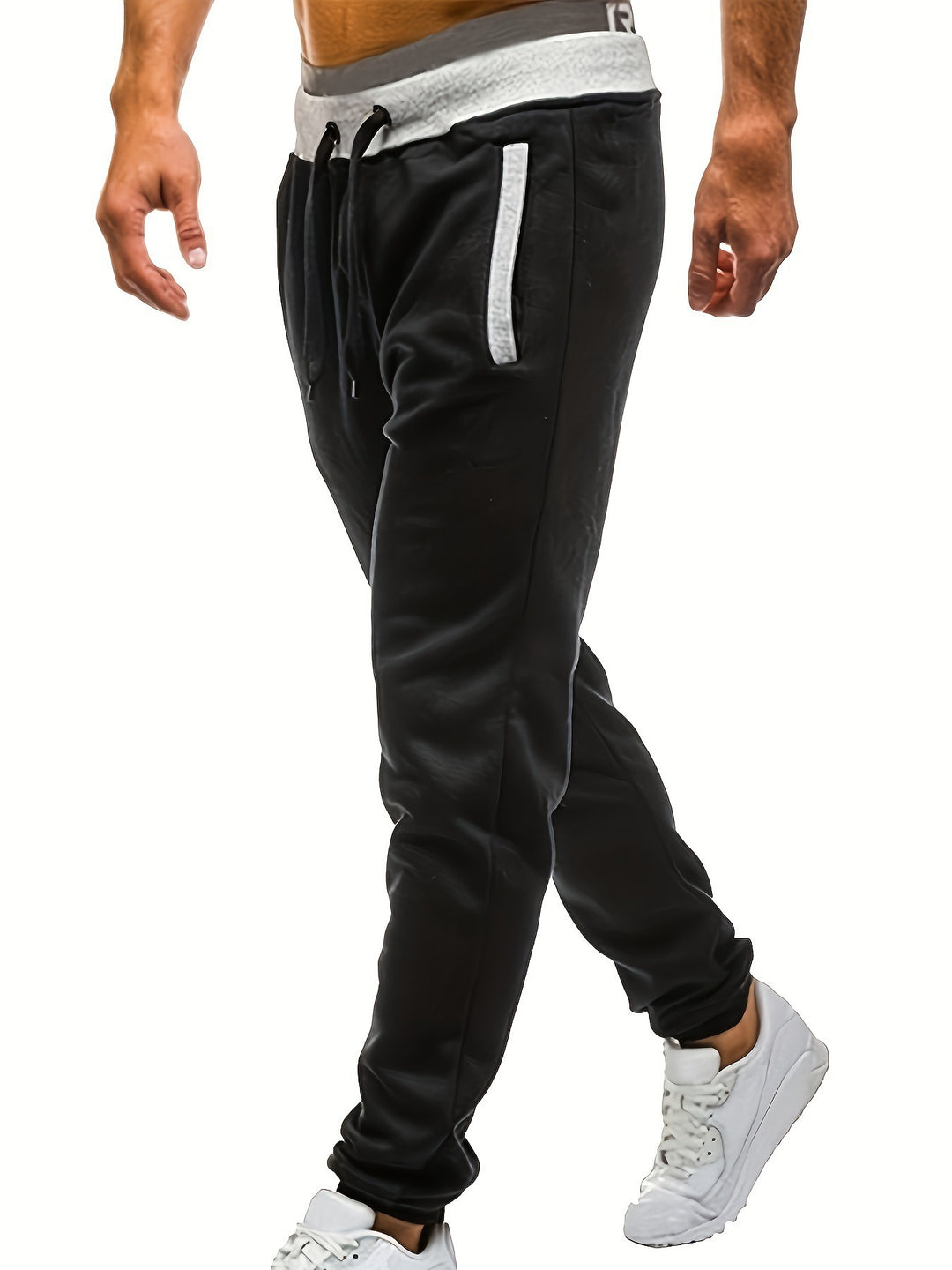 Herren Sportliche Jogginghose mit eingearbeiteten Seitentaschen und verstellbarem Kordelzug EB