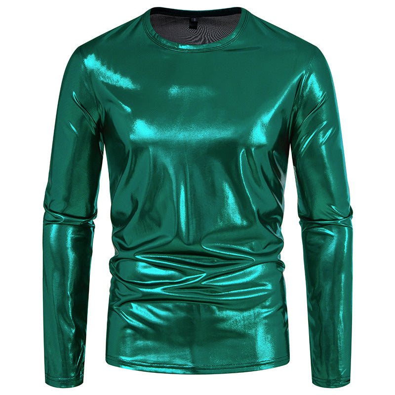 Herren Langarmshirt aus glattem, reflektierendem Material EB