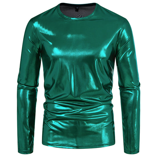 Herren Langarmshirt aus glattem, reflektierendem Material EB