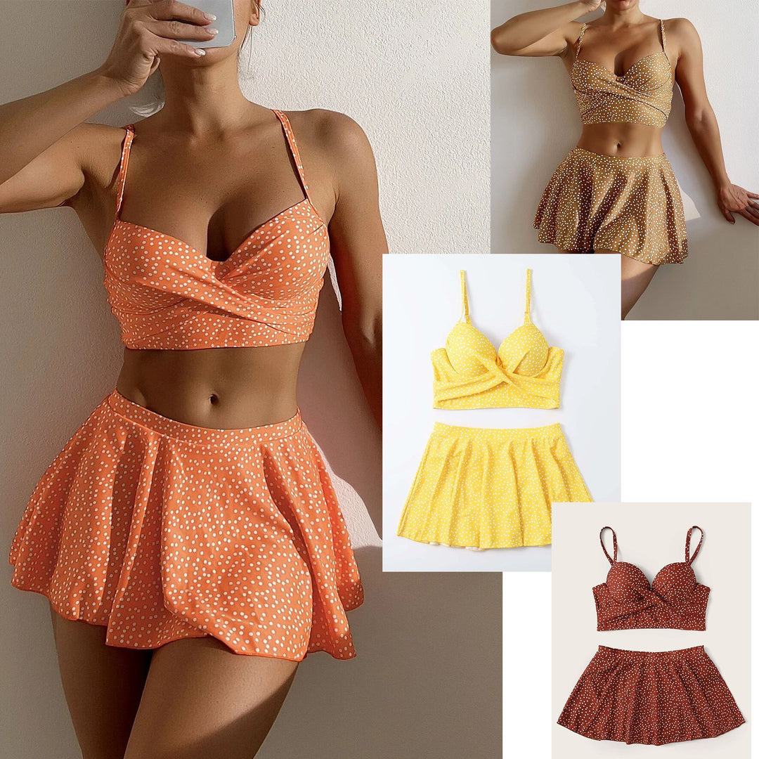 Damen Tankini-Set mit verspieltem Rock und gepolstertem Oberteil EB