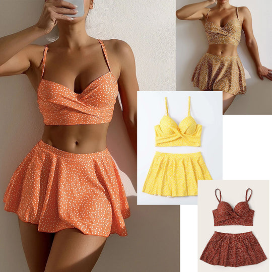 Damen Tankini-Set mit verspieltem Rock und gepolstertem Oberteil EB