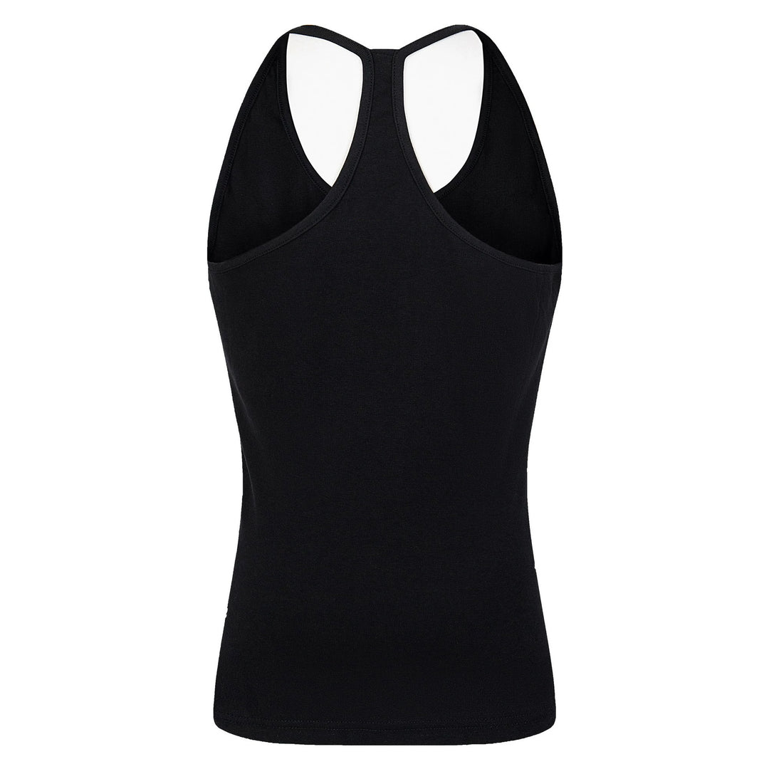 Damen nan tailliertes Rippjersey-Top mit kreuzförmigem Rücken und formender Silhouette EB