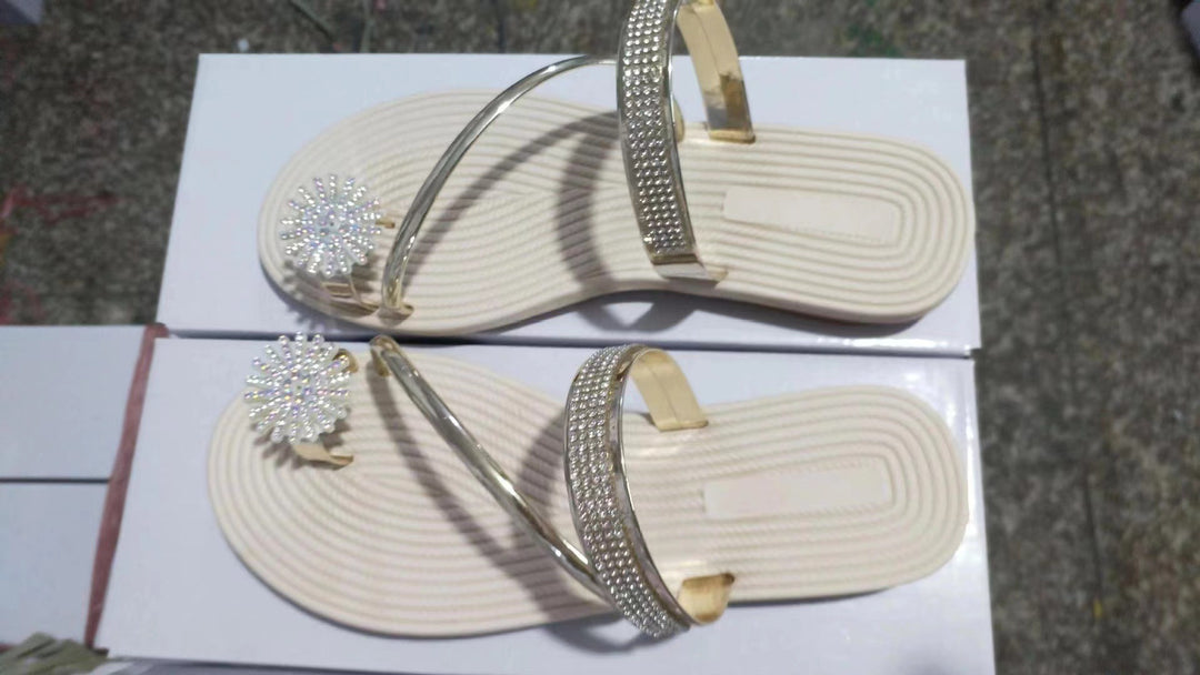 Damen Glamouröse Zehentrenner-Sandalen EB