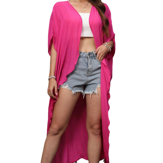 Damen luftiger Strandkimono aus fließender Viskose EB