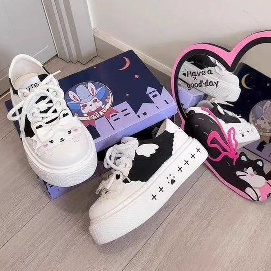 Damen Verspielte Sneakers mit niedlichem Tierdesign und bequemer Sohle EB