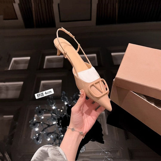 Damen elegante Slingback-Pumps mit modischem Schnallenverschluss und dezentem Absatz EB
