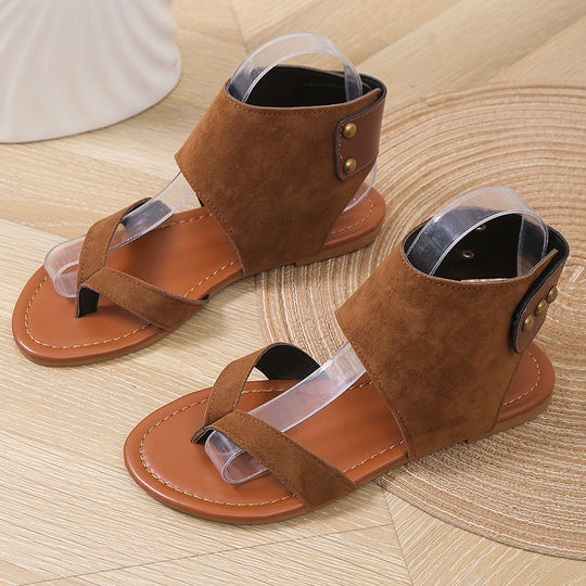 Damen Sandalen mit verstellbarem Knöchelriemen und modischem Cut-Out-Design EB
