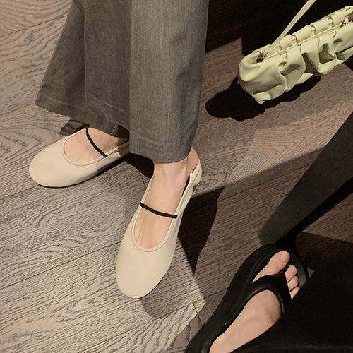 Damen elegante Ballerinas mit modischem Riemchendesign EB