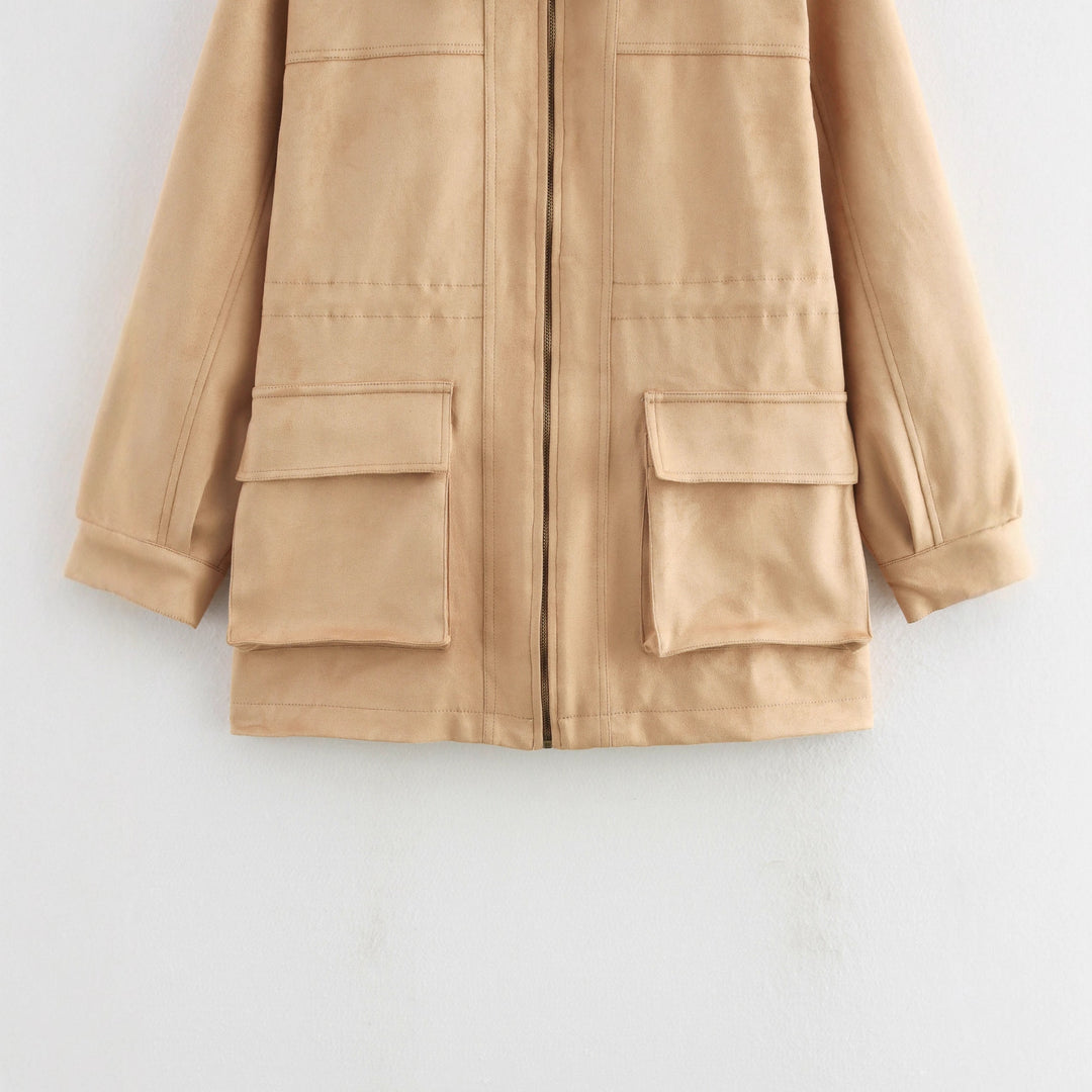 Damen Übergangsjacke mit kragen und praktischen Taschen EB