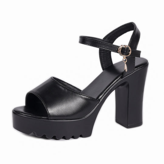 Damen Elegante Plateau-Sandalen mit Klickverschluss EB