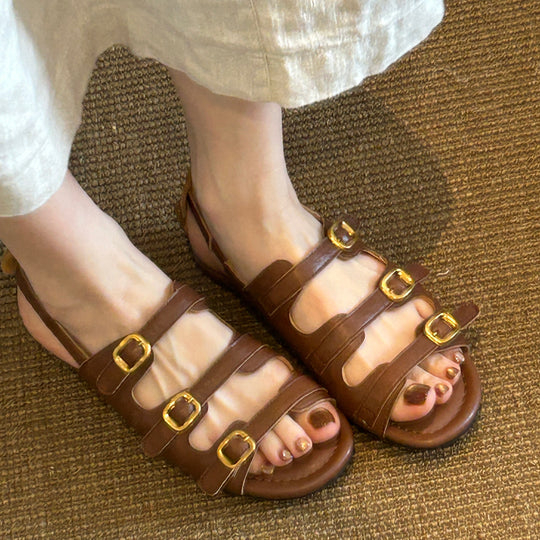 Damen Sandalen mit verstellbarem Riemchen-Design und komfortablem Fußbett EB