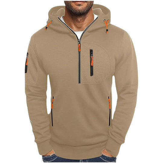 Herren funktionale Kapuzenjacke mit innovativem Halbreißverschluss EB