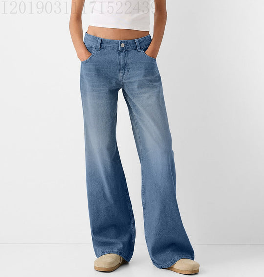 Damen weit geschnittene Jeanshose im Vintage-Stil EB