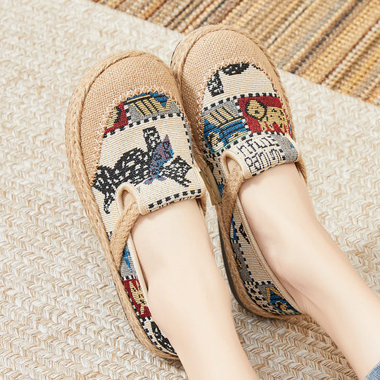 Damen Bequeme Textil-Slipper mit einzigartigem Design EB