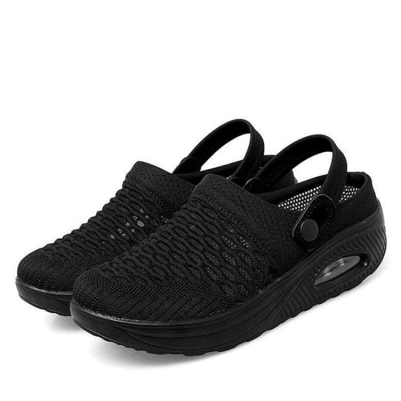 Damen  atmungsaktive Strick-Slingback Sneaker mit Luftpolstersohle EB