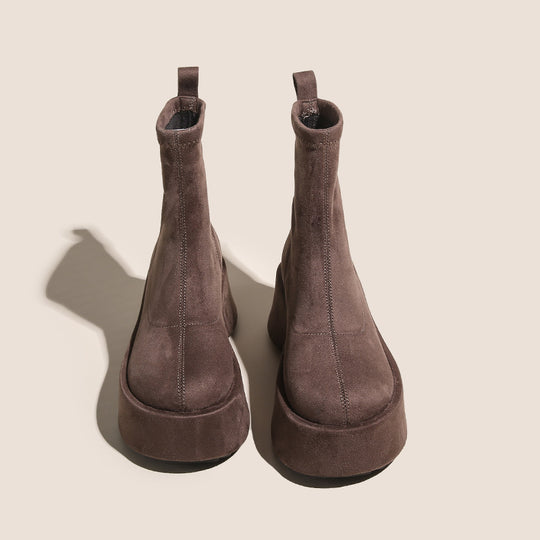 Damen modische Ankle Boots aus hochwertigem Wildleder EB