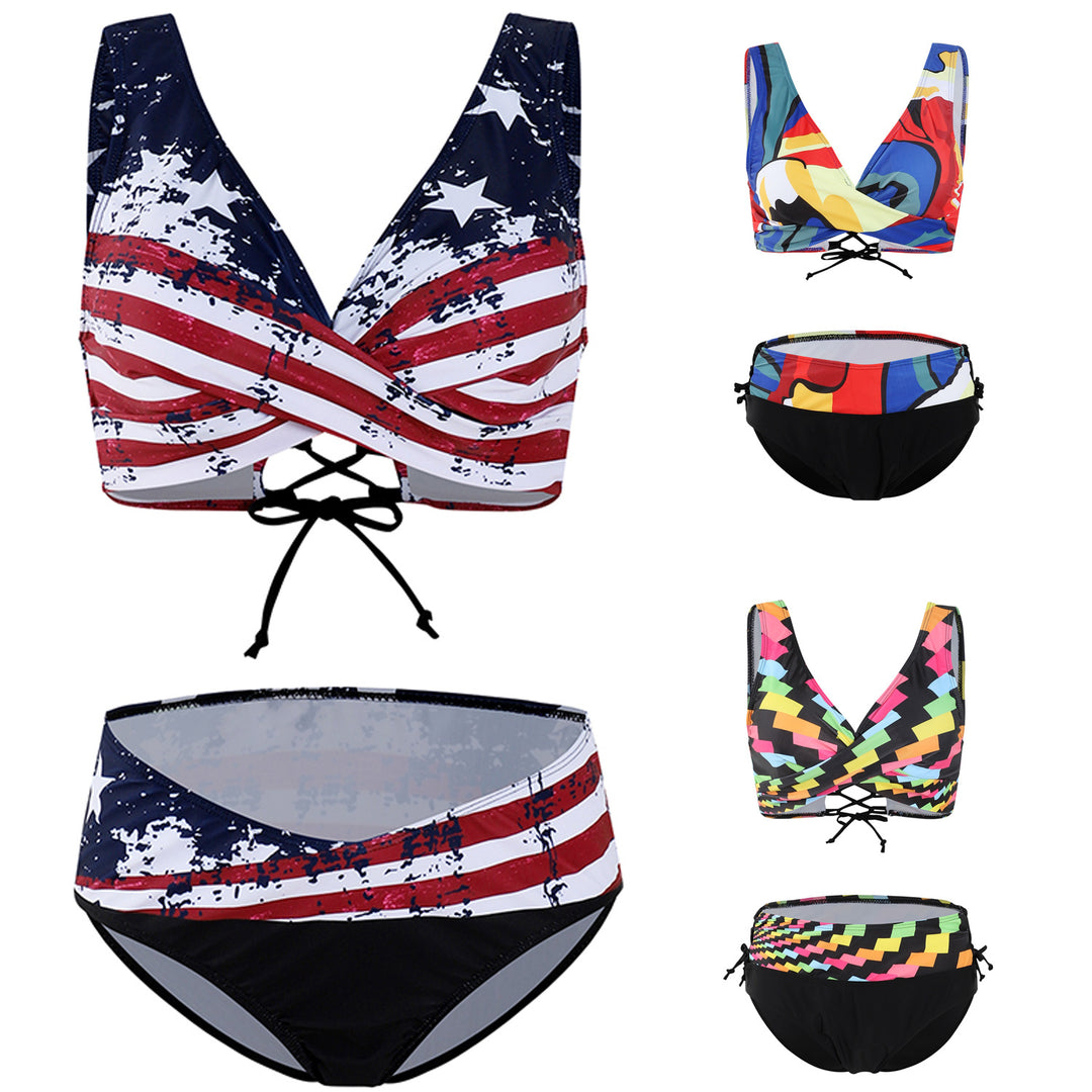 Damen Sportlicher Bikinis mit modischem Wickeldesign EB