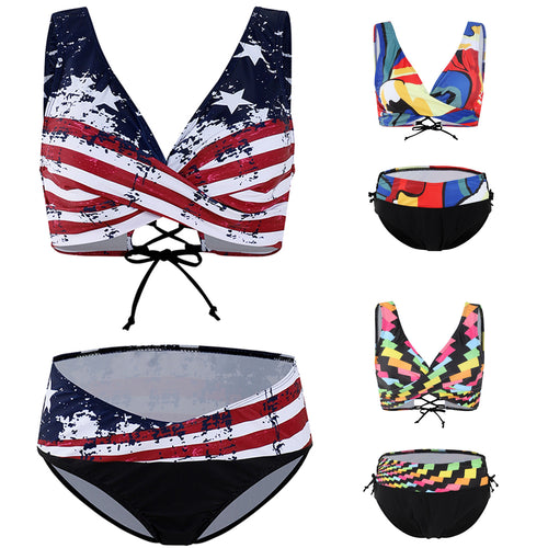 Damen Sportlicher Bikinis mit modischem Wickeldesign EB
