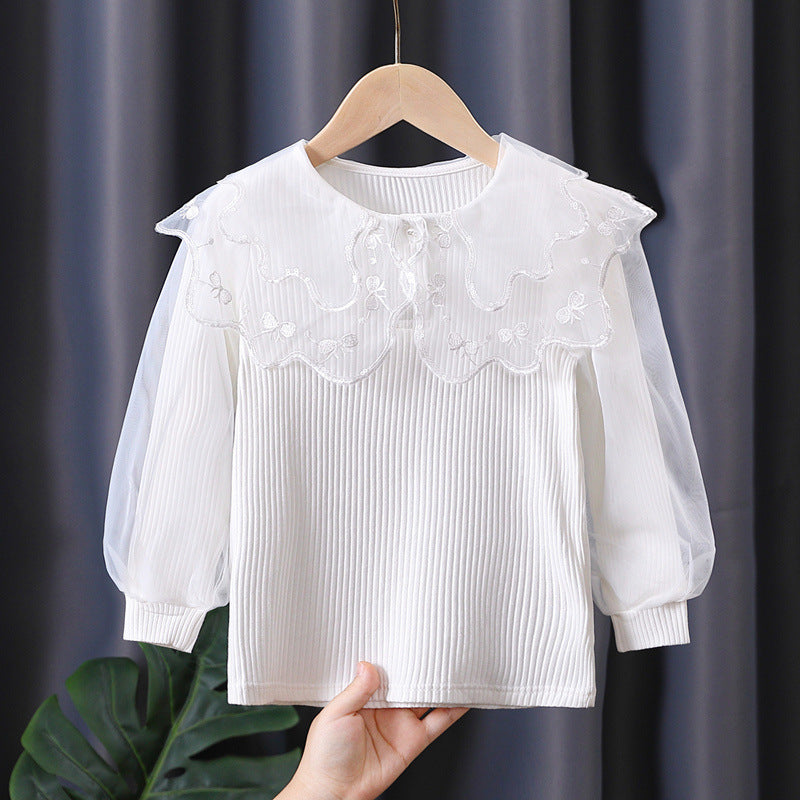 Damen Bluse mit eleganter Spitzenverzierung EB
