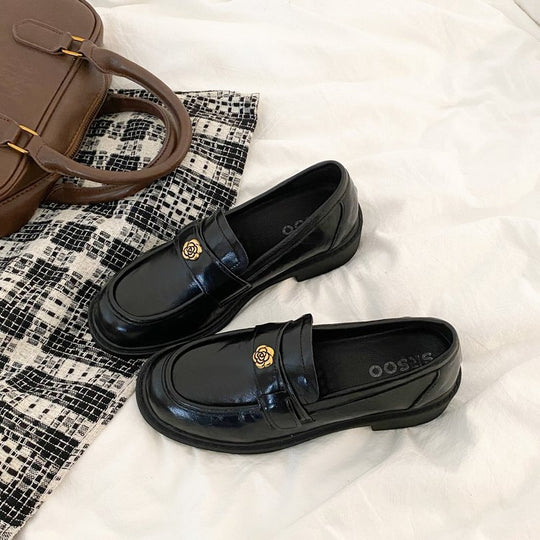 Damen elegante Mokassins mit dekorativer Schnalle EB