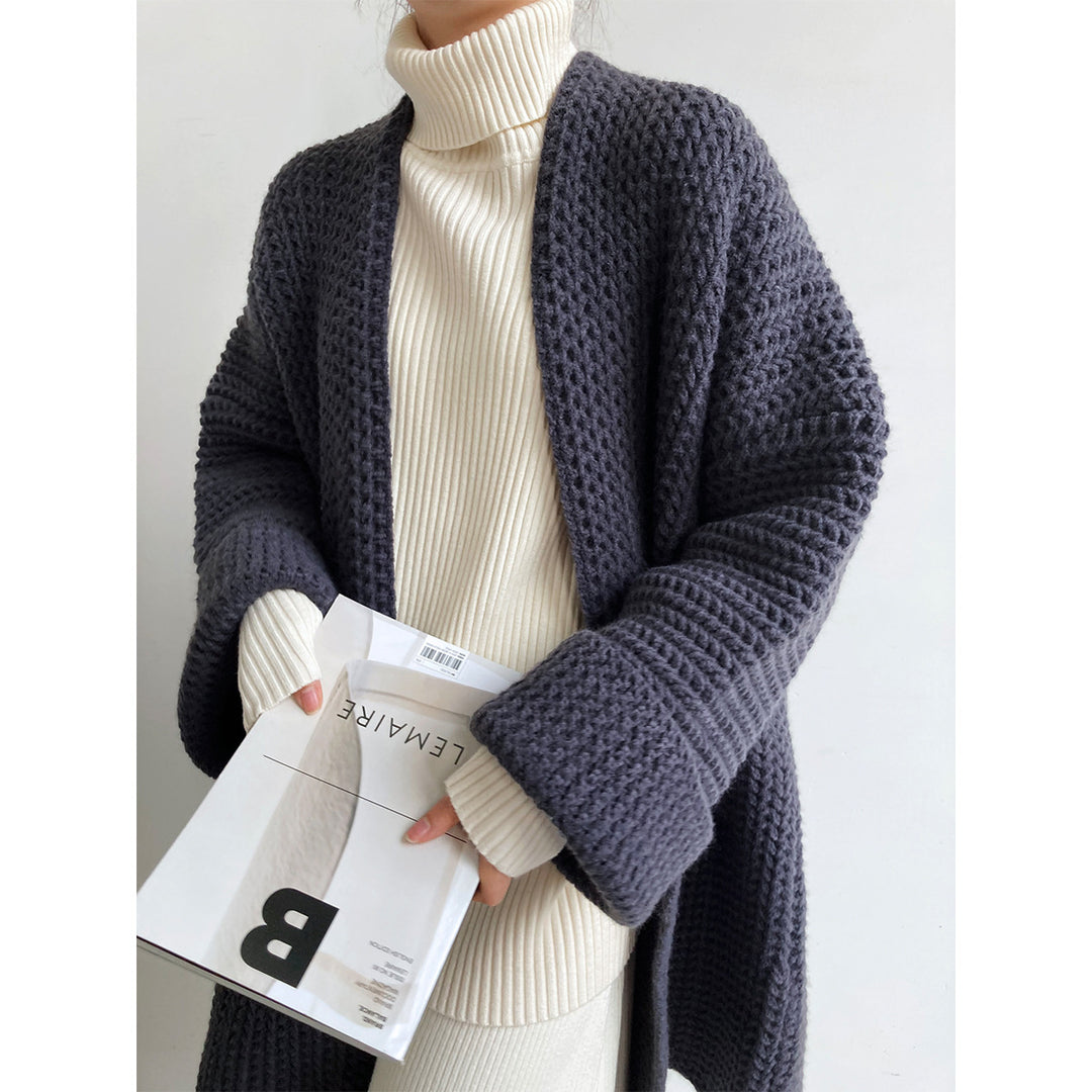 Damen Strickjacke mit offenem Schnitt und Taschen EB
