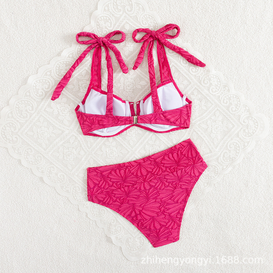 Damen Push-Up Bikini mit verspieltem Schleifen-Design EB