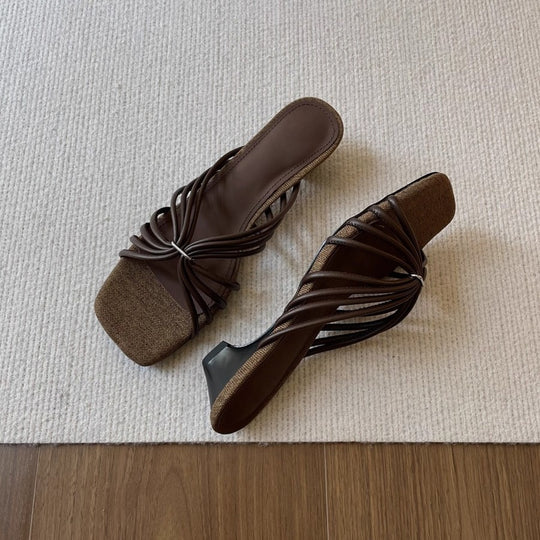 Damen Sandalen mit elegantem Flecht-Design und komfortablem Plateau EB