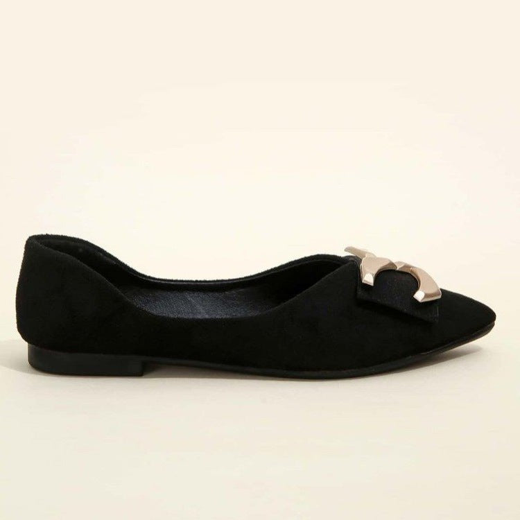 Damen elegante Ballerinas mit modischer Schleifen-Applikation EB