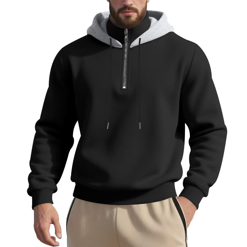 Herren sportlicher Kapuzenpullover mit halbem Reißverschluss und atmungsaktivem Stoff EB