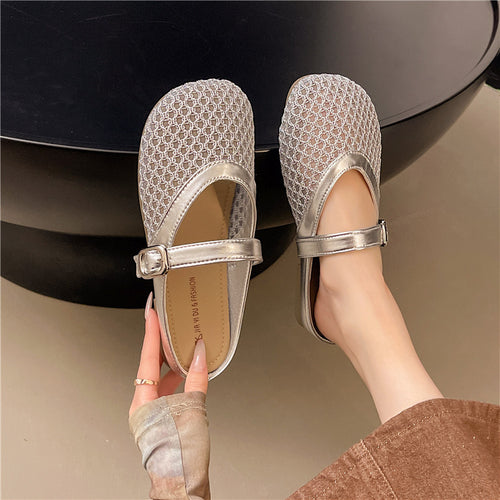 Damen Bequeme und elegante Ballerinas mit verstellbarem Riemen EB